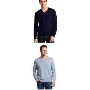 Banana Republic Size XL Two Luxury Men's Blue Sweaters Wool and Silk Preppy